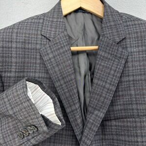 VTG Ralph Lauren Wool Union Made Dillards Plaid Sport Coat Blazer Jacket 42R